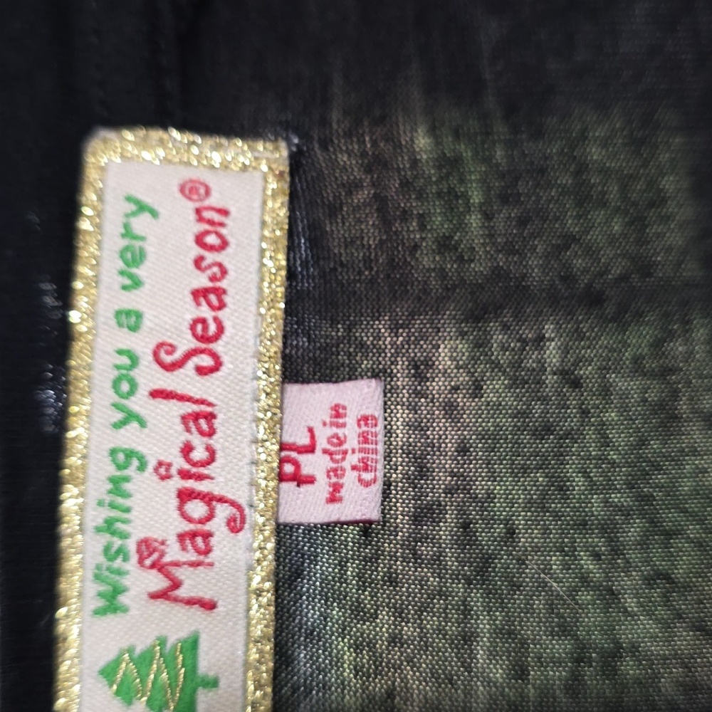 Wishing You A Very Magical Season Womens Christmas T-Shirt Black/Silver Sz PL - Picture 2 of 8